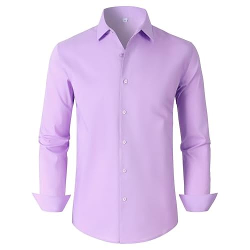 BBIBBI Mens Dress Shirts for Men Long Sleeve Wrinkle Free Button Down Shirt Formal Business Casual Shirts