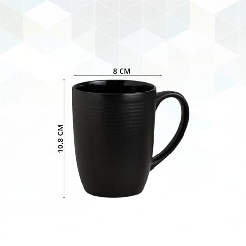Image of Clay Craft Fine Ceramic Horizon Microwave Safe Coffee & Milk Mug, 360Ml, 1 Piece, Black, Mug for Coffee, Ideal for Gifting, Perfect for Home & Office