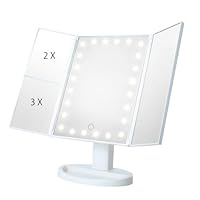 三面鏡 ライト付き ホワイト EMOOR 鏡 LEDライト付き三面鏡 : ZOZOTOWN Yahoo!店 - 通販