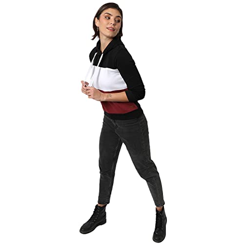 Image of Campus Sutra Women's Cotton High Neck Sweatshirt