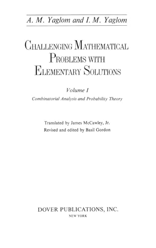 Challenging Mathematical Problems With Elementary Solutions, Vol. 1 - Image 3
