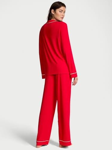 Victoria's Secret Modal Pajama Set, Long Sleeve Shirt and Pants, Pajamas for Women, Lipstick Bow, M2