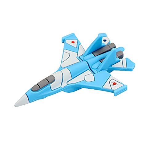 USB 3.0 128 Go Clé USB Cartoon Blue Avion de Combat Pendrive - Civetman Appareil de Stockage de données en Forme d'avion Jump Drive Lecture et écriture Haute Vitesse - Civetman