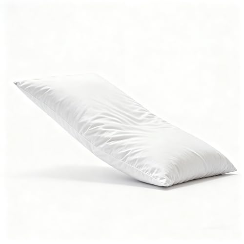 Botduck Thin Flat Soft Goose Feather Down Bed Pillows for Sleeping Hypoallergenic Standard Size Set...
