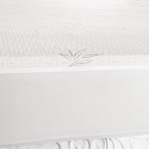 Protector de colchón hipoalergénico e impermeable transpirable de color blanco 6