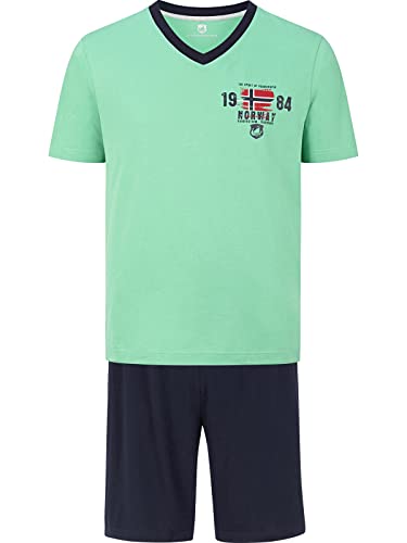Jan Vanderstorm Herren Kurzer Schlafanzug Edin grün, 6XL (XXXXXXL) - 76/78