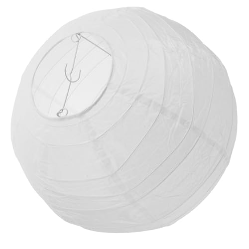 FONDOTIN Paralume Rotondo in Carta Bianca 35 Cm, Lanterna di Carta Rotonda per Decorazioni Festa Nuziale e Shower, Copri Lampadario Giapponese per Interni Montaggio Fai da Te