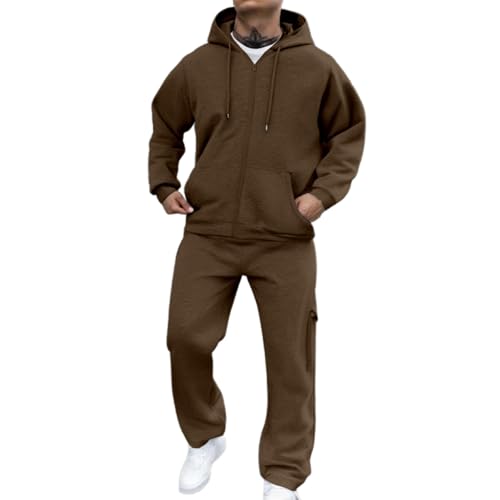 Generisch 2 Teiler Jogginganzug Herren Einfarbig Trainingsanzug 2-Teilig Freizeitanzug Langarm Hoodie Mit Kapuze Und Taschen Weites Bein Jogginghose Fitness Sportanzug Weich Hausanzug Kaffee XXXL Generisch 2 Teiler Jogginganzug Herren Einfarbig Trainingsanzug 2-Teilig Freizeitanzug Langarm Hoodie Mit Kapuze Und Taschen Weites Bein Jogginghose Fitness Sportanzug Weich Hausanzug Kaffee XXXL