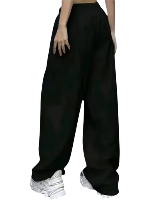 DS Divisha Women’s Sweatpants – Loose Fit Casual Joggers for Women | Comfortable Cotton Blend Track Pants | Elastic Waist Lounge & Workout Bottoms (in, Alpha, XL, Regular, Black) 2