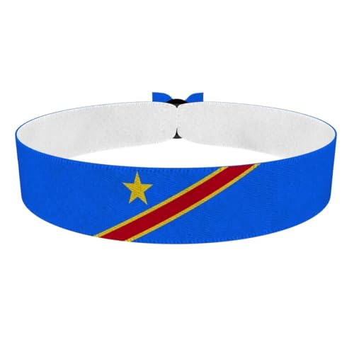 Druck-Palast Accessoire en tissu Drapeau de la République Démocratique du Congo - Bijou en satin imperméable - Article fan Congo - Accessoire unisexe - Idée cadeau pour amis - Loisirs et festiv