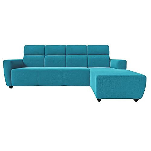 Image of Wakefit Sofa Set | 3 Year Warranty | 3 Seater Sofa for Living Room, Wooden 3 Seater + Right Aligned - Belize(Malphino : Malibu Green)