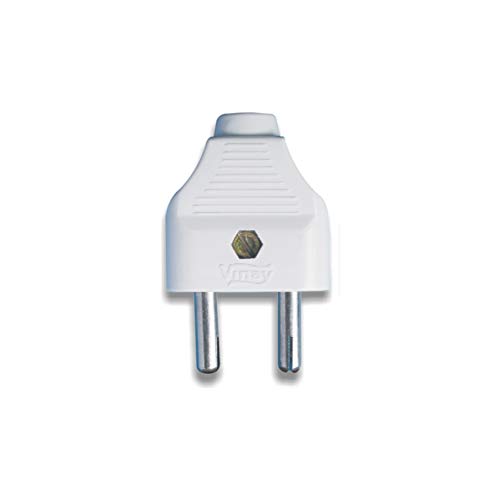 VINAY 2-PIN Top 6A (Pack of 8) - 2-Pole 2-Wire Electrical Plug - Type A ...