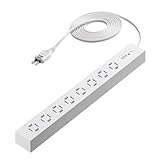 サンワダイレクト 電源タップ AC 8個口 3m 雷ガード 絶縁キャップ スイングプラグ 延長コード スリム ホワイト 700-TAP083-3W