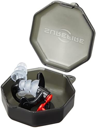 SureFire EP4 Sonic Defenders Plus filtered Earplugs, triple flanged design, reusable, Black, Large