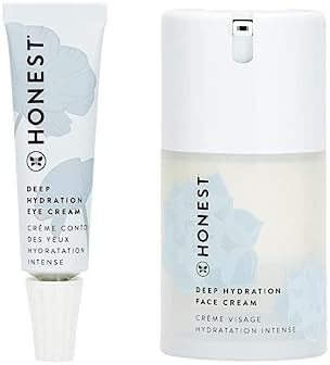 Honest Beauty Deep Hydration Face Cream with Baobab Seed Oil & Shea Butter,1.69 fl. oz. (Packaging May Vary) and Honest Beauty Deep Hydration Eye Cream with Hyaluronic Acid, 0.5 fl. oz.