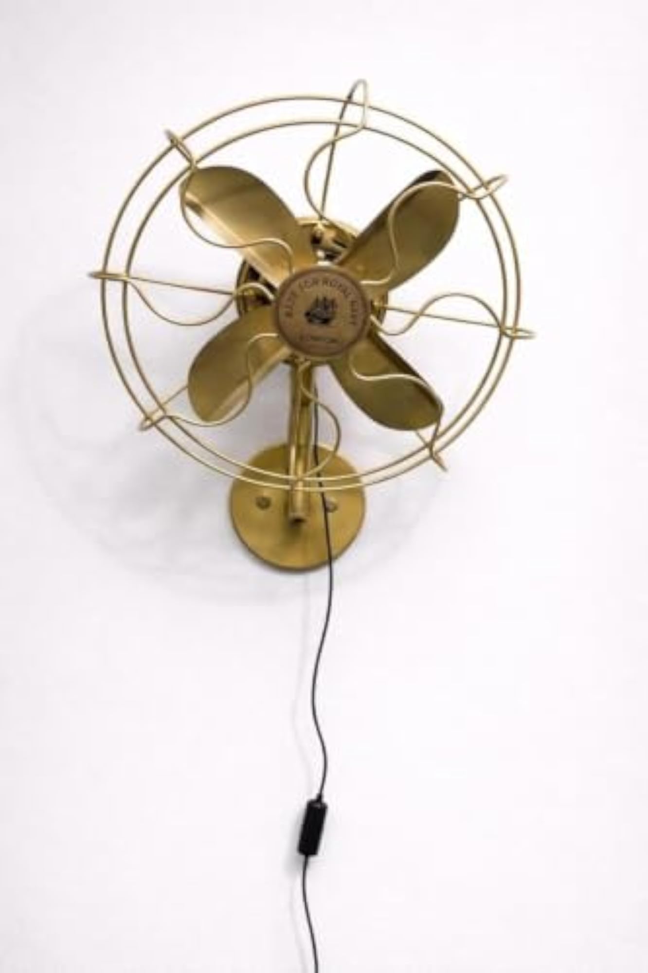 Vintage Brass Wall Fan, Nautical Style