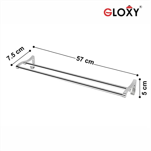 GLOXY ENTERPRISE Stainless Steel Towel Rod for Bathroom, Towel Racks, Bar Rail, Hanger, Stand, Accessories and Fittings - (24 Inch)