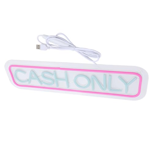 Panneau Néon LED Espèces Uniquement LiebeWH 16,5x4,3 Pouces USB - 4