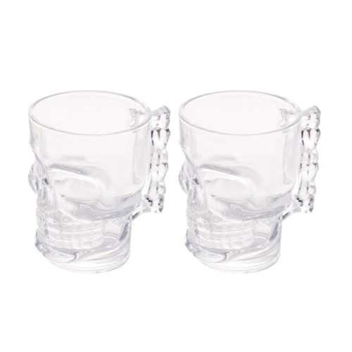 Conjunto 2 Canecas de Chopp e Cerveja de Vidro Caveira Rock Style 510ml - Lyor