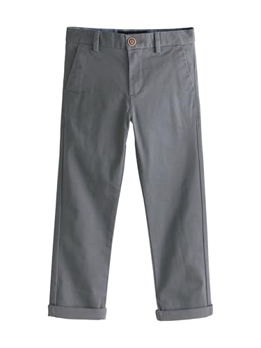 NEXT Jungen Chinohose mit Stretch Holzkohle Grau 140