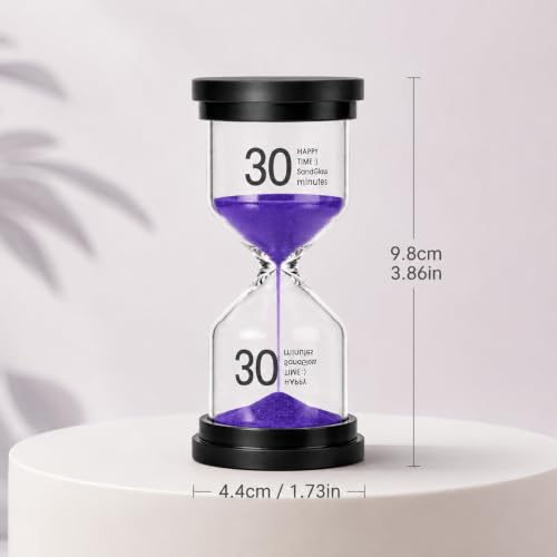 Image of Sand Timer 30 Minute, Sand Clock, Hour Glass Sand Timer Sand Clock Sandtimer Classroom Games Home Kitchen Officesand Clock Timer for Room Hourglass (purple1)