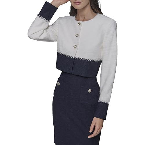 KARL LAGERFELD Women's Long Sleeve Contrasting Colors Jacket