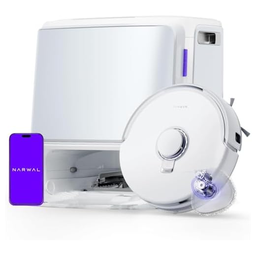 NARWAL Freo Z10 Saug- und Wischroboter selbstreinigend, Tangle-Free, 15.000 Pa, 75°C heißes Wasser Mop Waschen, Auto-Trocknung & Entleerung, Ausfahrbarer Mopp, Hindernisvermeidung, Für Tierhaare
