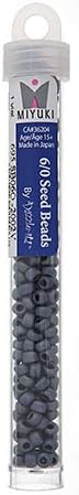 Miyuki Seed Bead 6/0 APX.22g - Matte Metallic Silver Gray Japanese Glass Seed Beads