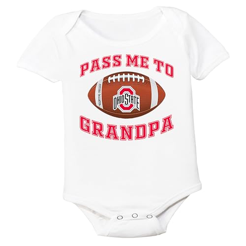 Future Tailgater Ohio State Buckeyes Officially Licensed 100% Cotton Pass Me to GrandPA Football Baby Bodysuit 6-12 Months
