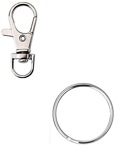 Image of DIY Crafts Pack of 100 Pcs, Color & Size Mix, Key Chain Metal Split Ring for Dog Tag, Keys (Pack of 100 Pcs, Color & Size Mix)