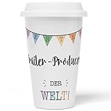JUNIWORDS To-Go Becher mit Deckel, Bester Trailer-Producer der Welt (5722842)