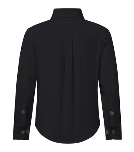 2T-16Y Boys' Stretch Long Sleeve Button Down Toddler Dress Shirt Wrinkle Free Oxford Uniform Shirt with Chest Pocket 5