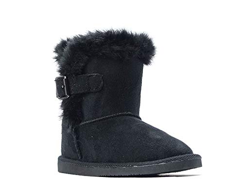 Image of REDVOLUTION Kids Boots Toddler Girls Cute Butterfly Bow | PomPom PU leather Boot (Toddler /Small Kid)