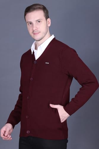 Image of GODFREY V Neck Cardigans for Men - Full Sleeve Woolen Sweater for Man Winter Wear