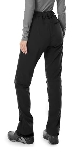 Wespornow Damen Wanderhose Wasserdicht Thermohose Gefüttert Outdoorhose Softshellhose Skihose Warm Ski Pants Women Schneehose Kletterhose Jagdhose Trekkinghose Winter Regenhose(Schwarz,M)