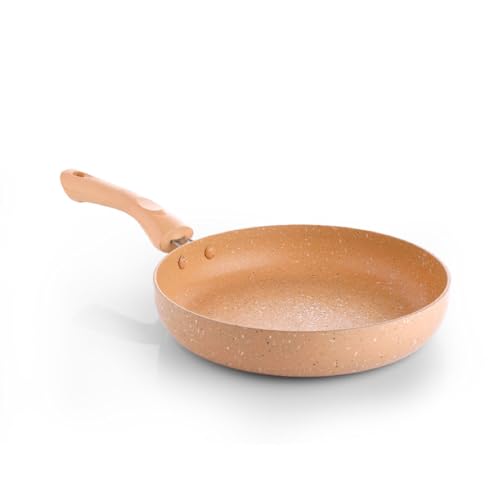 Crystal Marbo Plus Induction Bottom Nonstick Taper Fry Pan | 250 mm | Sandalwood