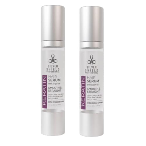 Professional Hair Serum 50ml, Argan Oil Hair Serum for Frizzy Hair, Silky Touch for Curly Hair and for All Hair Types (Pack of 2)