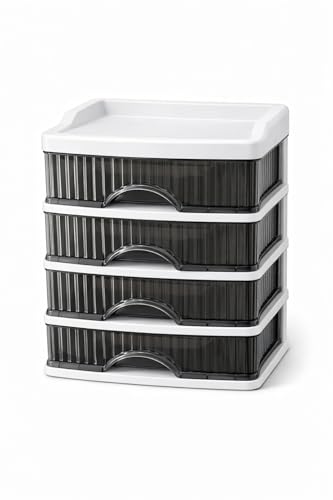 Cajonera de Plástico con 4 Cajones Transparente