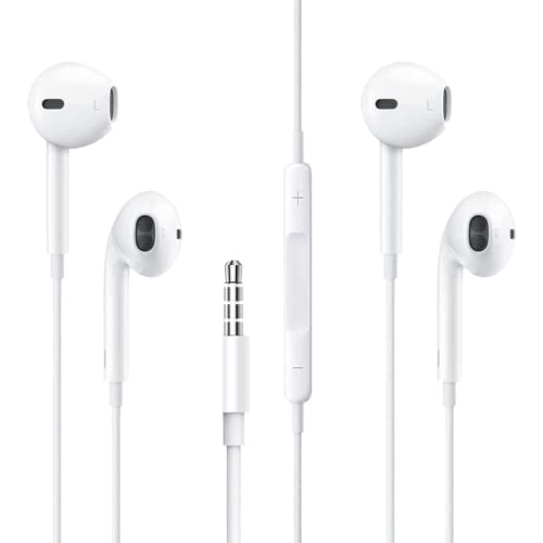 SEHL 2 Pack with Apple Earbuds/Headphones/Earphones 3.5mm Wired Earbuds Microphone & Volume Controlãwith MFi Certifiedã Compatible iPhone,iPad,iPod,Computer,MP3/4,Android-White, (TSLN21)