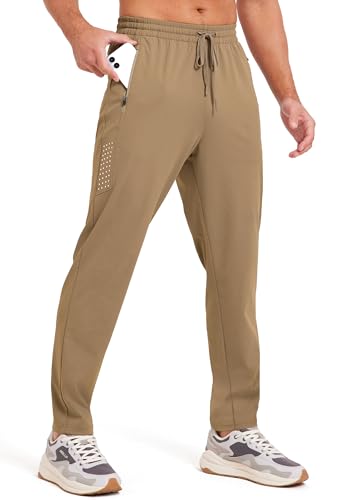 Men's Athletic Joggers Pants Workout Jogging Sweatpants Elastic Waist Tapered Stretch Casual Track Pants Zip Pockets4