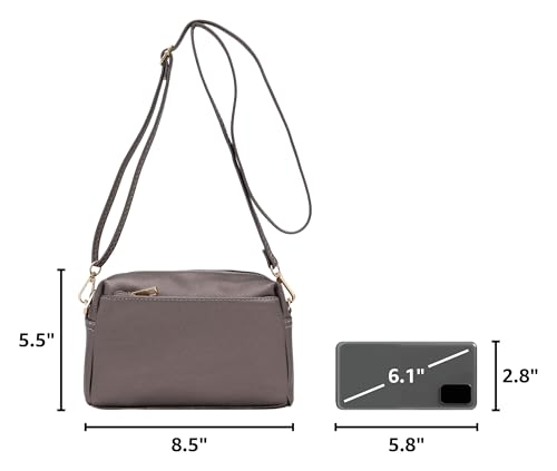 Image of FashionPuzzle Triple Zip Small Crossbody Bag