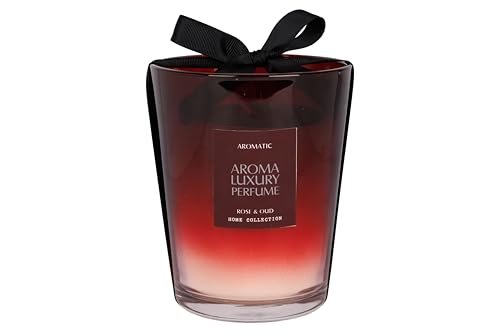 Cosy @ Home Bougie parfumé OAK, 1 mèche, 85H, 11x11xH11 cm-Verre, Bordeaux