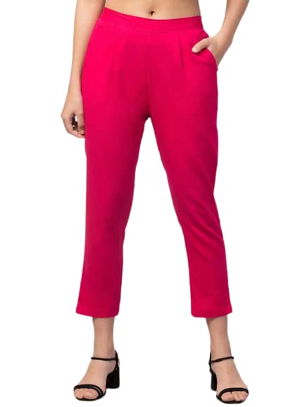 DIGITAL SHOPEE Women’s Regular Fit Casual Pants – Pink
