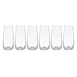 Lenox Tuscany Classics Stemless Champagne Flutes, Set of 6 | handcrafted glass, mouth-blown | 5.5 inch height, 9oz capacity | dishwasher safe, gift for women, flutes