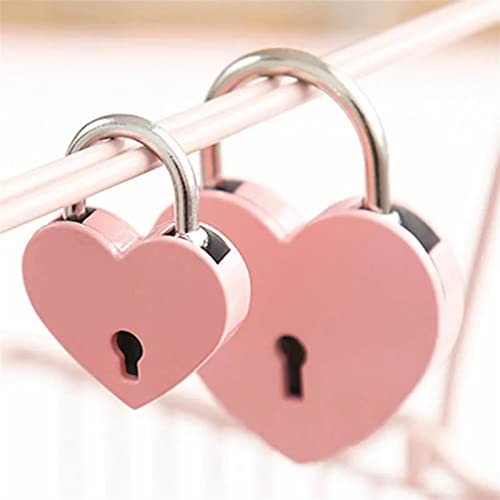 Cadenas en forme de coeur KmoNo rose avec clé en métal pour sac à main - 7