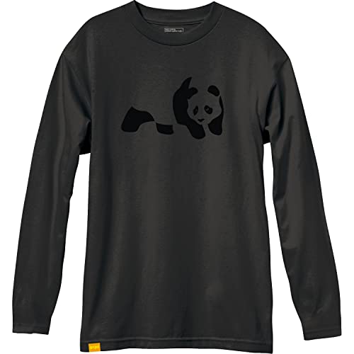 Enjoi Skateboards Staple Panda Black Men's Long Sleeve T-Shirt - Large