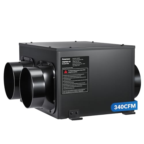 GROWNEER 6 Inch Inline Exhaust Fan with Filter, 340 CFM Inline Filter Box, Remote Control Fresh Air...