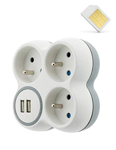 SPY TEC | Micro GSM Espion dans Multiprise Triplette + 2 Ports USB - Écoute à Distance - Autonomie illimitée - Mouchard GSM - Made in France