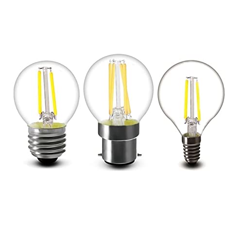 HHF-1 ZeZhen LED Light Bulbs Frosted E14/E27/B22 LED Light Bulb 2W 4W 6W G45 COB Vintage Filament Lamp Edison Glass Ball Bulb Home Decor LED Light Bulbs (Color : G45 B22 glass, Size : 4W)