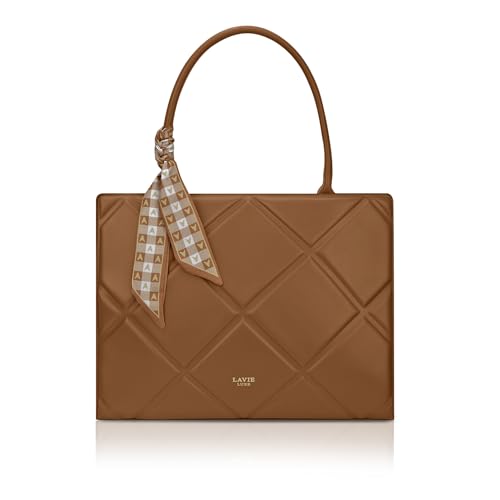 Image of Lavie Luxe Women's Quare25 Medium Debossed Satchel Handbag for Women | Satchel Bag for Work | Ladies purse | Stylish Shoulder Bag | Gift for Women
